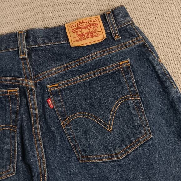 Levis 550 Vintage Jeans Womens 14M 33X31 Blue Relaxed Tapered High Western Y2K - Picture 11 of 15